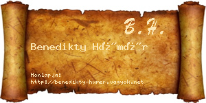 Benedikty Hümér névjegykártya
